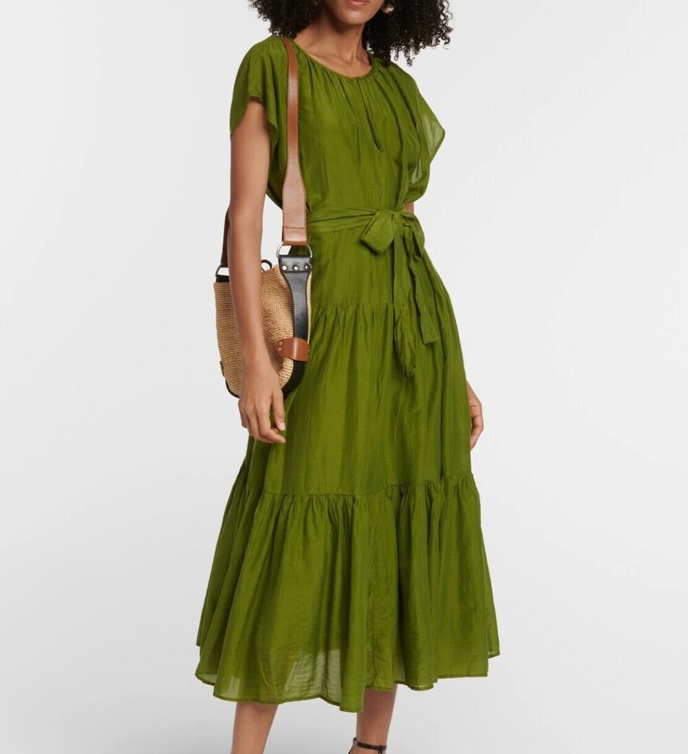 Velvet by Graham & Spencer Ada Cotton Silk Midi Dress Size S